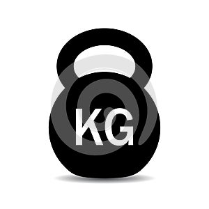 Kilogram weight dumbbell vector icon photo