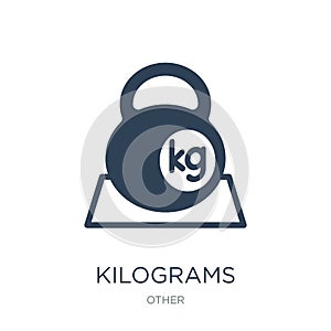 kilograms icon in trendy design style. kilograms icon isolated on white background. kilograms vector icon simple and modern flat