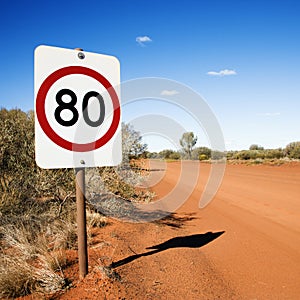 Kilometer speed limit sign