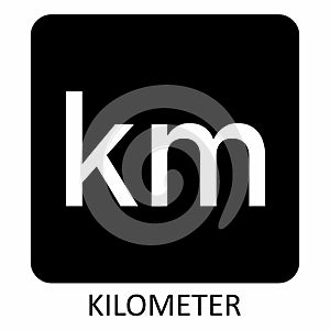 Kilometer symbol illustration