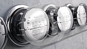 Kilowatt hour electric meters, power supply meters photo