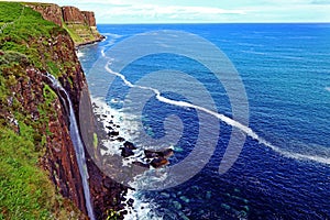 Kilt Rock and Mealt Falls of Skye Island in the Scottish Highlands