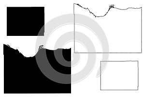 Kimball and Knox County, Nebraska U.S. county, United States of America, USA, U.S., US map vector illustration, scribble sketch photo