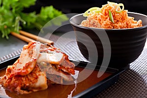 Kimchi salad with fried rice photo