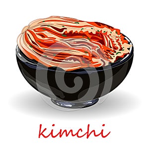 Kimchi, traditional korean food. Illustration on white isolated photo