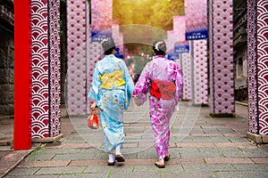 Kimono girls join Japanese local festival together