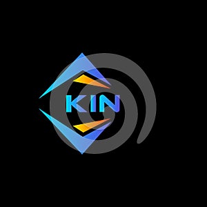 KIN abstract technology logo design on Black background. KIN creative initials letter logo concept photo