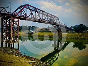 Kin Bridge in the river of Surma photo