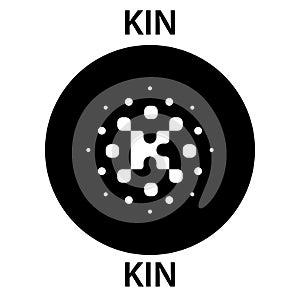 KIN Coin cryptocurrency blockchain icon. Virtual electronic, internet money or cryptocoin symbol, logo