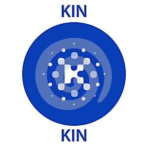 KIN Coin cryptocurrency blockchain icon. Virtual electronic, internet money or cryptocoin symbol, logo