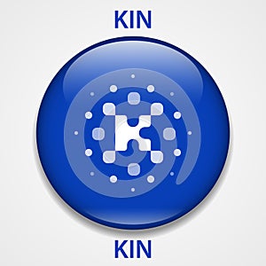 KIN Coin cryptocurrency blockchain icon. Virtual electronic, internet money or cryptocoin symbol, logo photo