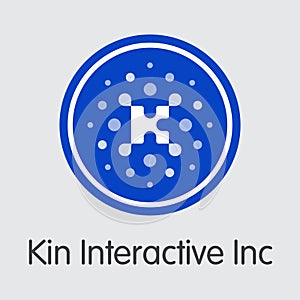 Kin Interactive Inc Cryptocurrency. Vector KIN Coin Symbol.