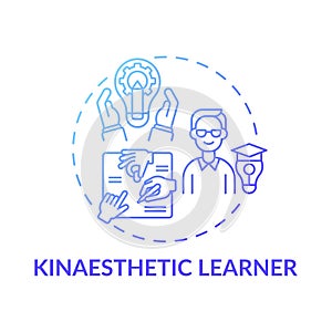 Kinaesthetic learner blue gradient concept icon