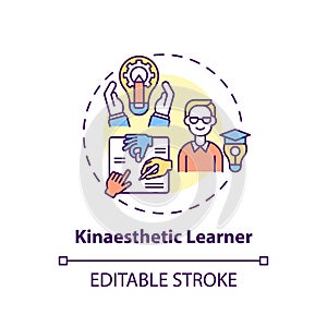 Kinaesthetic learner concept icon