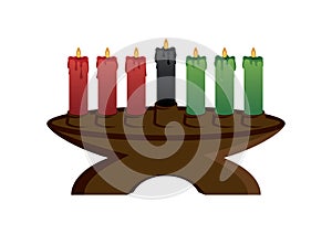 Kinara Kwanzaa candlestick icon vector