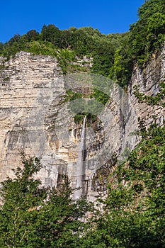 Kinchkha waterfall near Okatse canyon, Imereti, Georgia