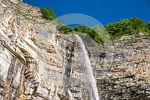 Kinchkha waterfall near Okatse canyon, Imereti, Georgia