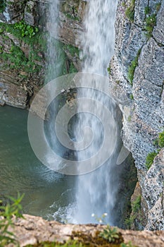 Kinchkha waterfall near Okatse canyon, Imereti, Georgia