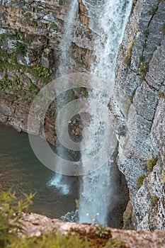 Kinchkha waterfall near Okatse canyon, Imereti, Georgia