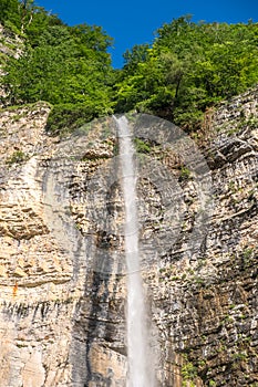 Kinchkha waterfall near Okatse canyon, Imereti, Georgia