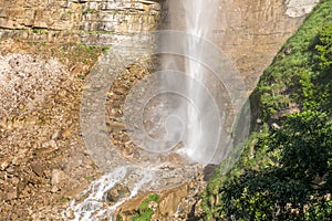 Kinchkha waterfall near Okatse canyon, Imereti, Georgia