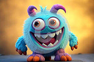 kind blue monster, AI generated
