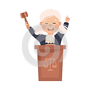 Kind and Fair Little Girl Doing Justice and Engaged in Honest Behavior Vector Illustration