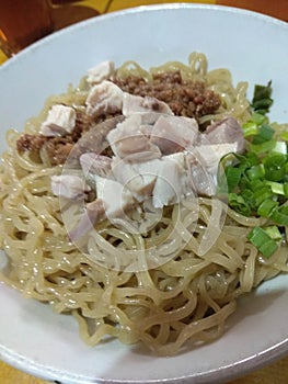 A kind of morning breakfast as usual in Jakarta,  Mie Ayam.