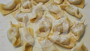 A kind of ravioli, casoncelli, home made traditional food of the Bergamo area, Italy. Delicious Italian food