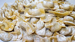 A kind of ravioli, casoncelli, home made traditional food of the Bergamo area, Italy. Delicious Italian food