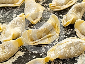 A kind of ravioli, casoncelli, home made traditional food of the Bergamo area, Italy. Delicious Italian food