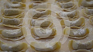 A kind of ravioli, casoncelli, home made traditional food of the Bergamo area, Italy. Delicious Italian food