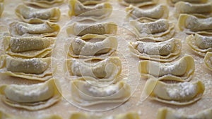 A kind of ravioli, casoncelli, home made traditional food of the Bergamo area, Italy. Delicious Italian food