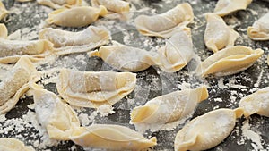 A kind of ravioli, casoncelli, home made traditional food of the Bergamo area, Italy. Delicious Italian food