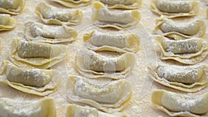 A kind of ravioli, casoncelli, home made traditional food of the Bergamo area, Italy. Delicious Italian food