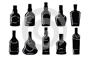 Kind of silhouette liquor bottle set 2 of 3 photo