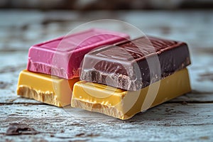 Kinder chocolate bars on white