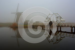 Kinderdijk, reflection of a windmill