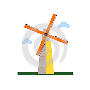 Kinderdijk windmills icon vector sign and symbol isolated on white background, Kinderdijk windmills logo concept