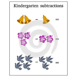 Kindergarten Educational subtractions math worksheets