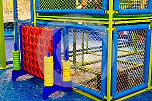 Kindergarten Playground with Classic Jumbo Giant 4 Connect in A Row To Score Board Games.