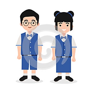 Kindergarten Student Standing Pose â School Uniform Character