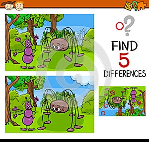 Kindergarten task of differences