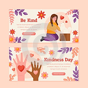 Kindness banners in flat design