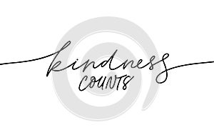 Kindness counts hand written monocolor lettering