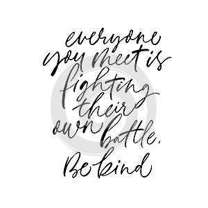 Kindness quote ink vector lettering