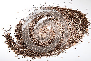 2 kinds of Chia seeds on white background