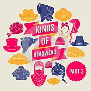 Kinds of headwear. Part 3