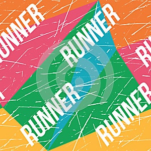 Kinesio tape horizontal seamless pattern or background. Fitness runner colorful Scratched elements, sport label, textile