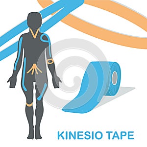 Kinesio tape improves nerve receptors and reduces pain. photo
